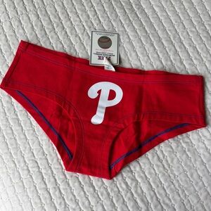 NWT RARE PINK Victoria's Secret Red Phillies Underwear “Designated Kisser” 💋